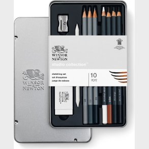 Skitses�t Med Blyanter Og Tilbeh�r - Studio Collection - Winsor & Newton - 10 Dele