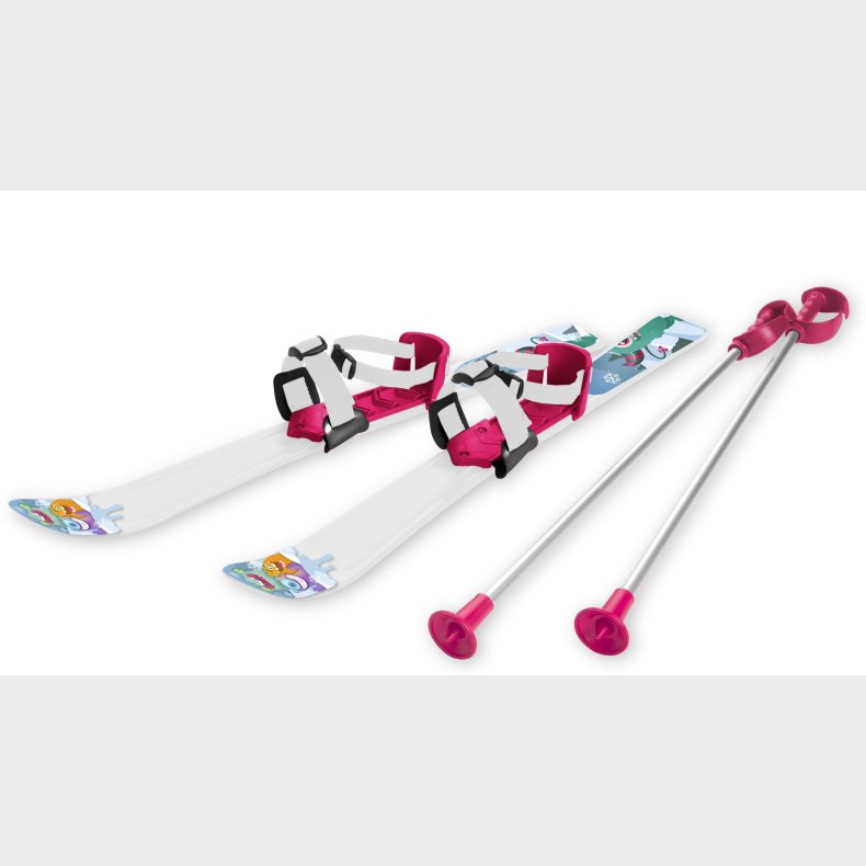 Ski til Brn 70 cm med skistave, Hvid/Lilla