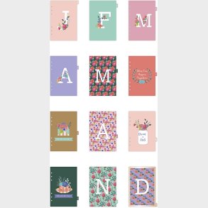 Skilleblade - A5 - 12  - Guld - Rd - Koral - 1 Stk.