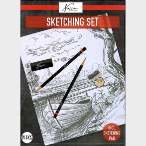 Skitsest Med Skitseblok - 15 Dele - Nassau Fine Art