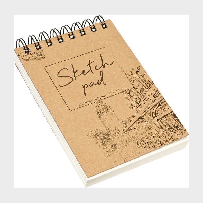 Skitseblok Med Spiralryg - 11x16,,5 Cm - 120 G - 80 Ark