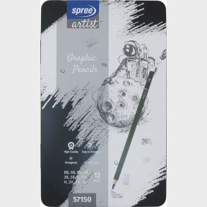 Skitseblyanter - 12 Hrdheder 8b-5h - Spree