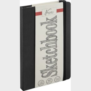 Skitsebog - 13x21 Cm - 130 G - 120 Sider - Sort - Nassau Fine Art