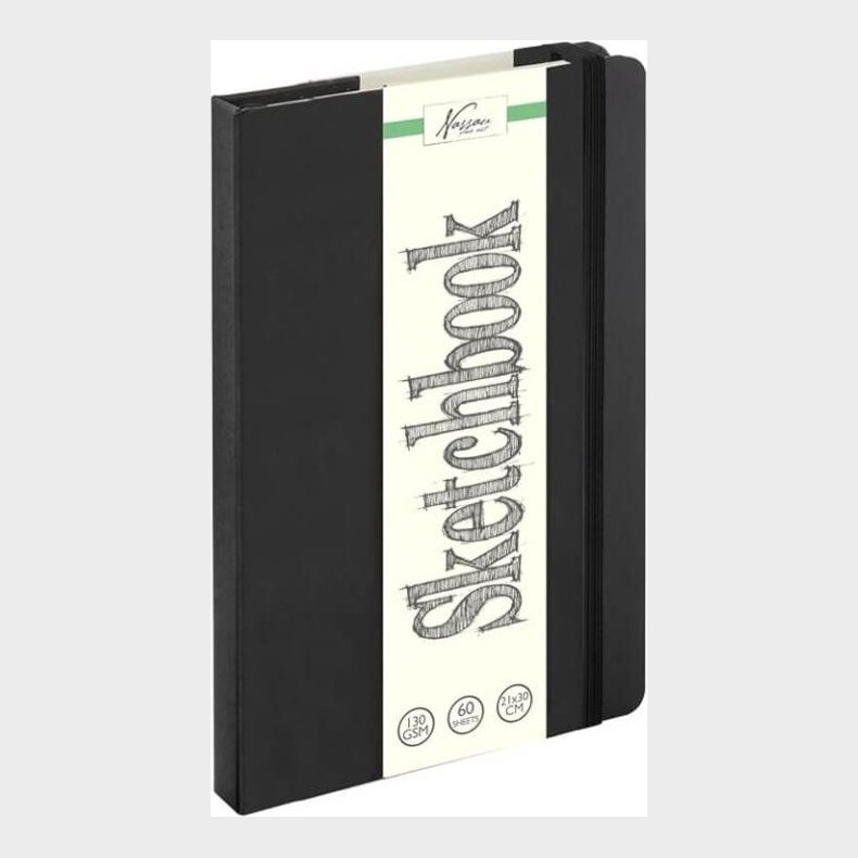 Skitsebog - 21x30 Cm - 130 G - 120 Sider - Sort - Nassau Fine Art