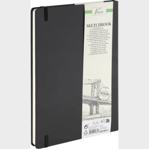 Skitsebog - 9x14 Cm - 130 G - 120 Sider - Sort - Nassau Fine Art