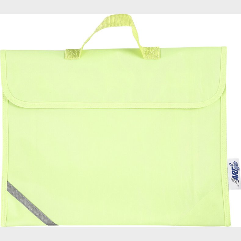 Skuldertaske Med Hndtag - 36x29x9 Cm - Fluorescerende Gul