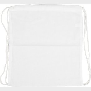Stofpose Med Snor - Diy - Uden Motiv - Hvid - 37x41 Cm - 130 G - - 1 Stk.