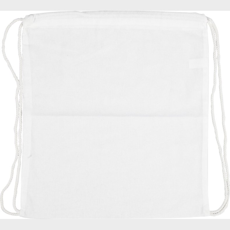 Stofpose Med Snor - Diy - Uden Motiv - Hvid - 37x41 Cm - 130 G - - 1 Stk.