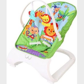 Skrstol Med Gyngefunktion Til Baby - Glade Dyr - 53x11x42 Cm