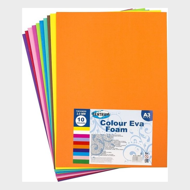 Skum A3 2,0 Mm - 10 Assorterede Farver - Centrum