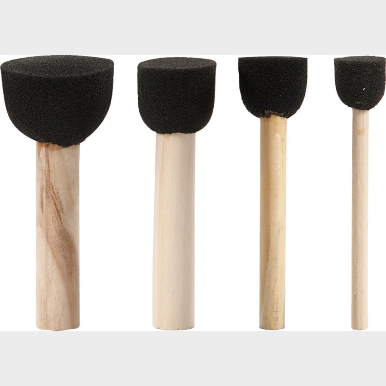 Skumstencil Pensler - � 13+20+25+35 Mm - 4 Stk.