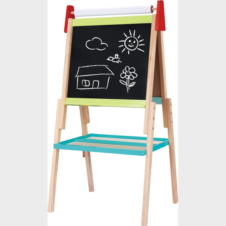 Small Wood - Alt-i-1 Magnettavle Og Kridttavle P� Staffeli Til B�rn