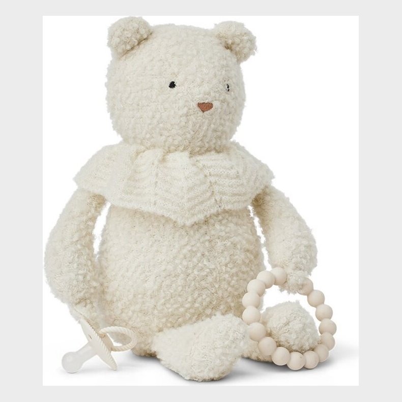 Smallstuff - Aktivitetsbamse Med Bidering - Merino Uld - Off White