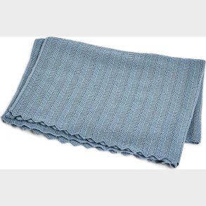 Smallstuff - Strikket Babyt�ppe - Bomuld - Lysebl� - 80x100 Cm