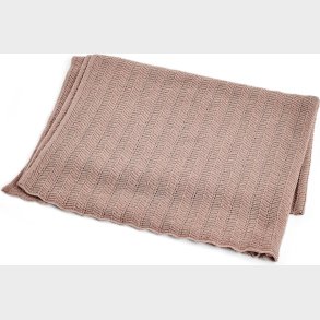 Smallstuff - Strikket Babyt�ppe - Bomuld - Pudder - 80x100 Cm