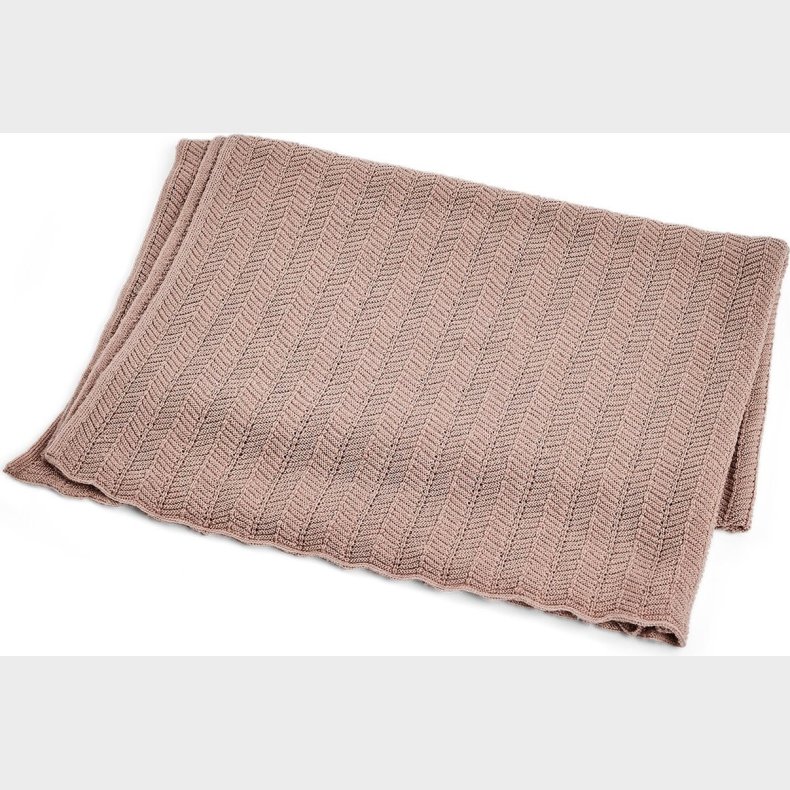 Smallstuff - Strikket Babyt�ppe - Bomuld - Pudder - 80x100 Cm