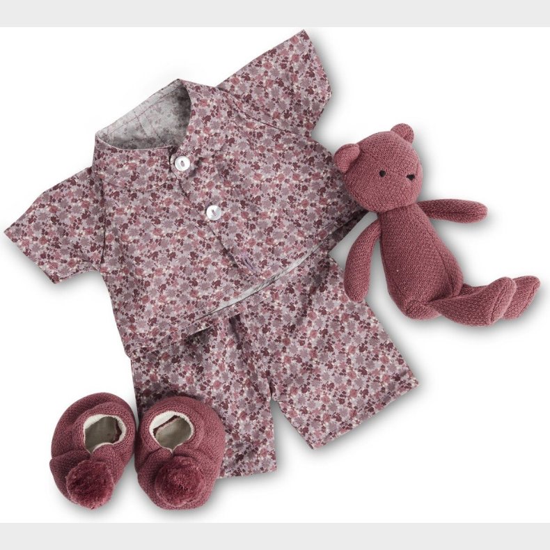 Smallstuff - Dukketj, Pyjamas Med Bamse Og Sutsko