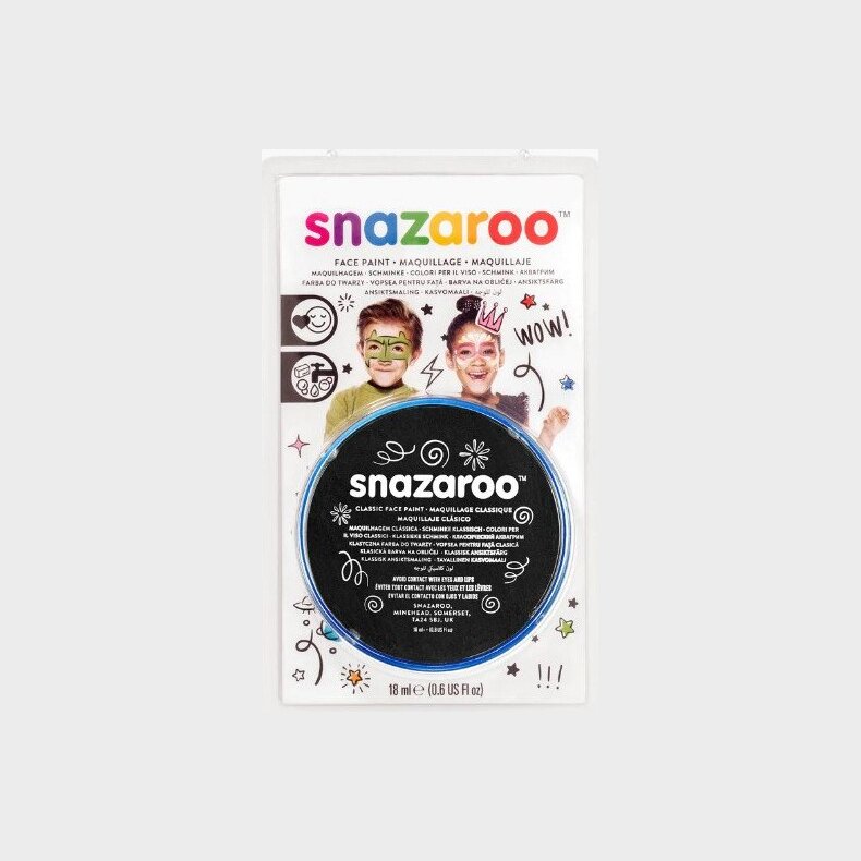 Snazaroo - Ansigtsmaling - Sort - 18 Ml