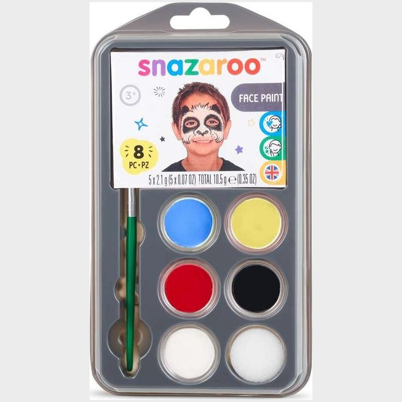 Snazaroo - Ansigtsmaling S�t Med Ideh�fte - 8 Dele