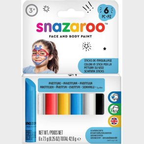 Snazaroo - Ansigtsmaling Stifter - Bl� - 6 Farver