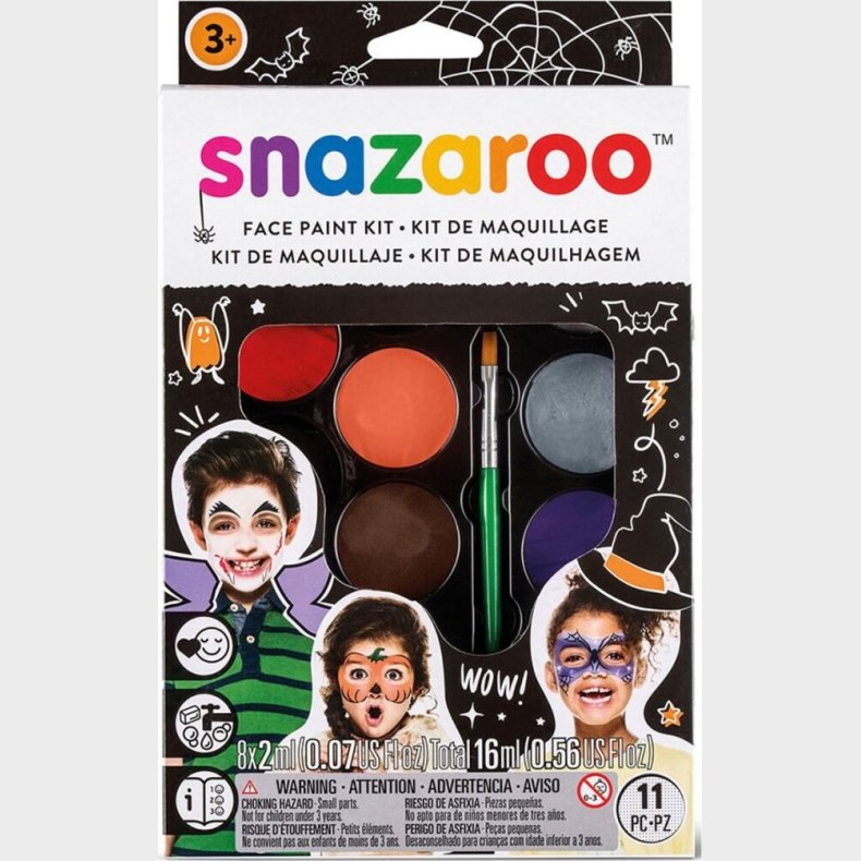 Snazaroo - Ansigtsmaling S�t Til Halloween - 11 Dele