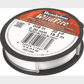 Smykketrd - Tykkelse 0,2 Mm - Hvid - 18,3 M