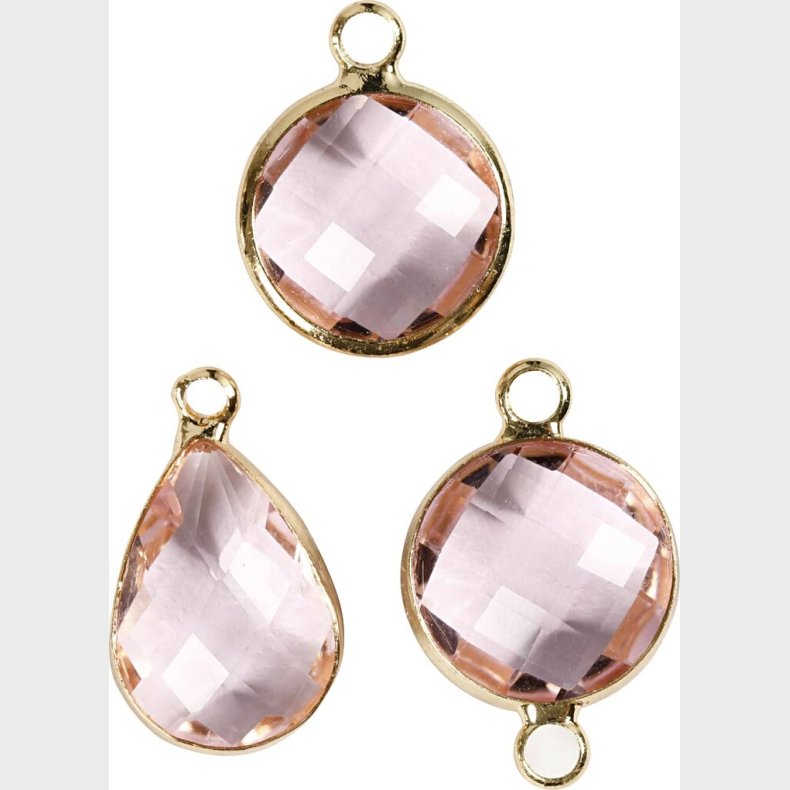 Smykkevedhng - H 15-20 Mm - Hulstr. 2 Mm - Lys Rosa