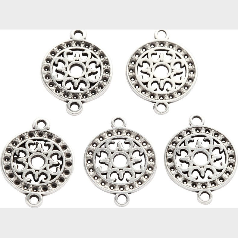 Smykkevedhng -  14 Mm - Hulstr. 1,2 Mm - Forslvet - 5 Stk.