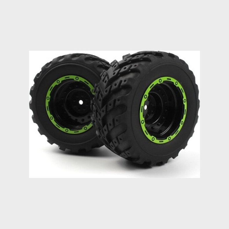 Blackzon - Hjul Til Smyter Modeller - Sort Gr�n - 1:12 - 2 Stk