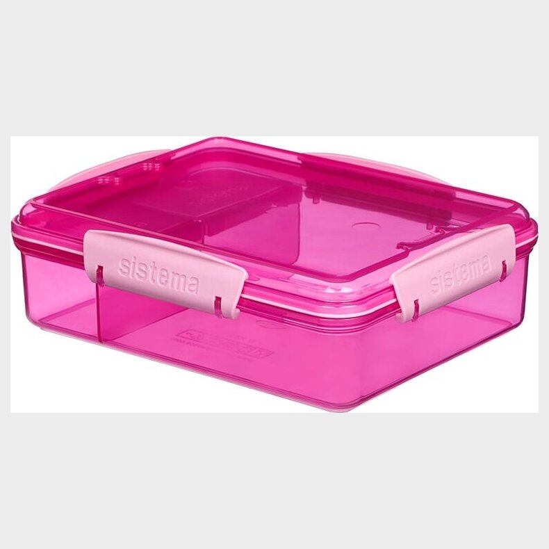 Sistema - Snack Attack Duo Madkasse - Lunch - 975 Ml - Pink