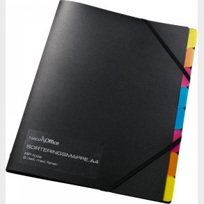 Sorteringsmappe A4 - 8 Rum - Sort