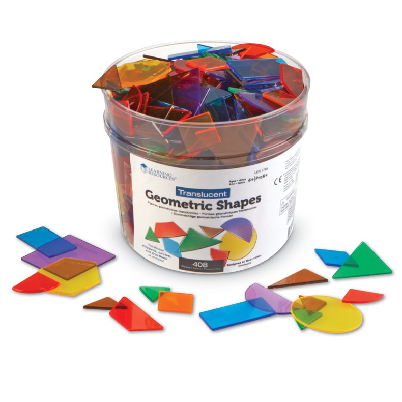 Learning Resources | Geometriske former, transparente - 408 stk.