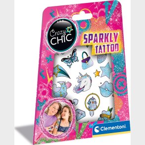 Tatoveringer Til Brn - Sparkly Tattoo - Crazy Chic - Clementoni