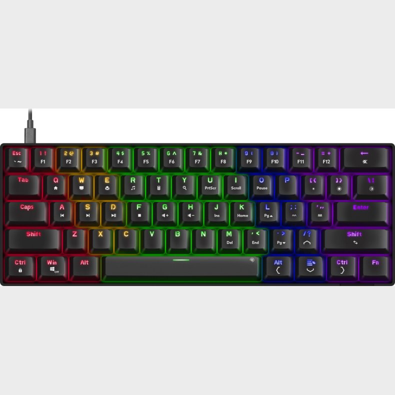Speedlink - Atmos Rgb Rainbow Mechanical 60% Gaming Keyboard With Brown Switches, Black - Us Layout