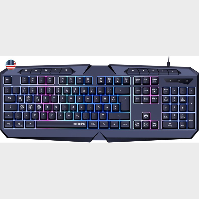 Speedlink - Ludicium Rgb Rainbow Gaming Keyboard, Black - Us Layout