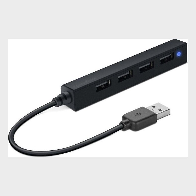 Speedlink - Snappy Slim 4-port Usb Hub - Sl-140000-bk