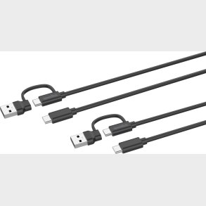 Speedlink - Stream Play & Charge Usb-c/a To Usb-c Cable Set, Black