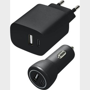 Speedlink - Wall & Car Charger Set Usb-a & Usb-c 15w, Black