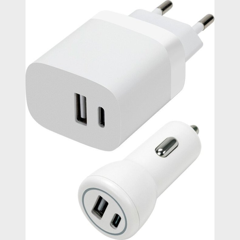 Speedlink - Wall & Car Charger Set Usb-a & Usb-c 15w, White