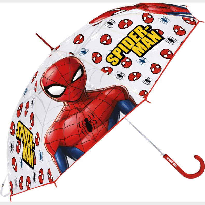 Spider-man - Gennemsigtig Paraply - 46 Cm