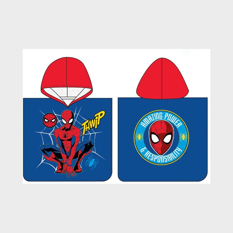 Spiderman Poncho badehndklde med htte