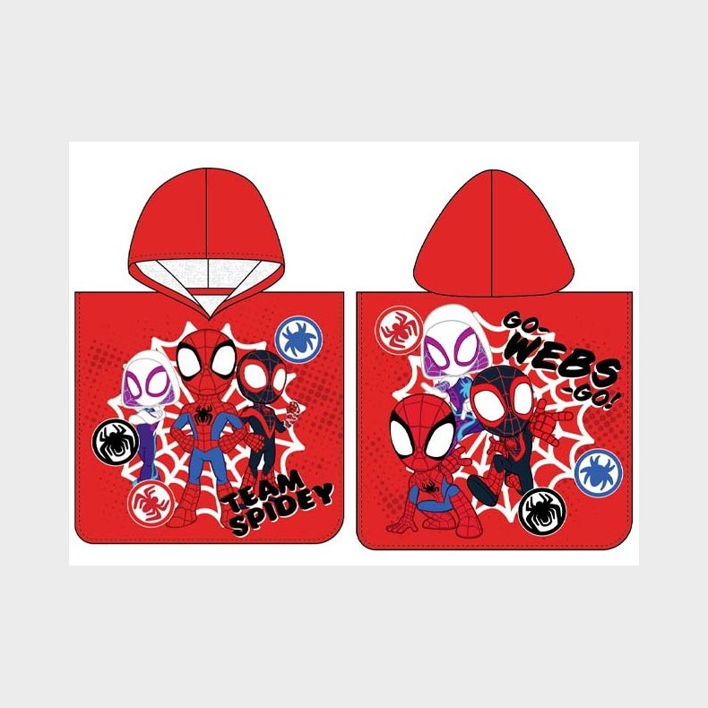 Spidey and His Amazing Friends Poncho badehndklde med htte
