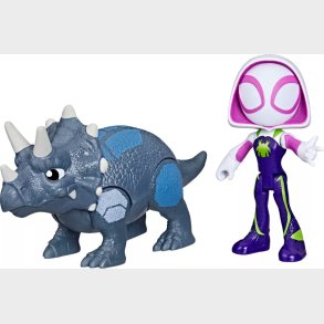 Spidey Og Hans Fantastiske Venner - Hero Dino Webs - Ghost-spider & Rhino Dino