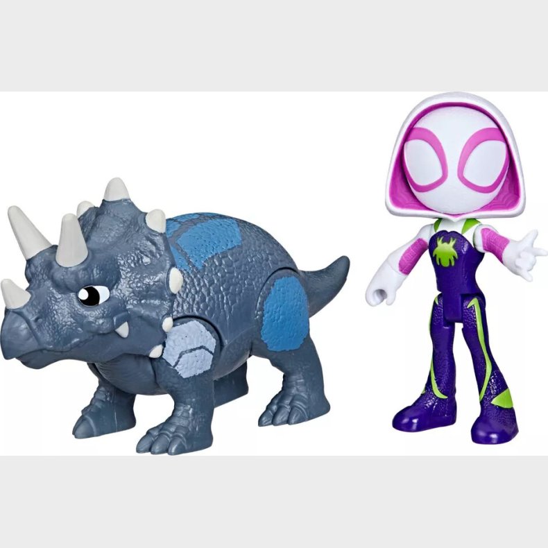 Spidey Og Hans Fantastiske Venner - Hero Dino Webs - Ghost-spider & Rhino Dino