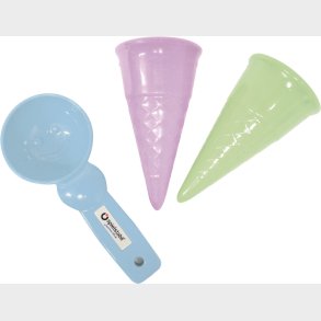 Spielstabil - Sandforme - Isvafler Og Ske 3 Dele - Pastel