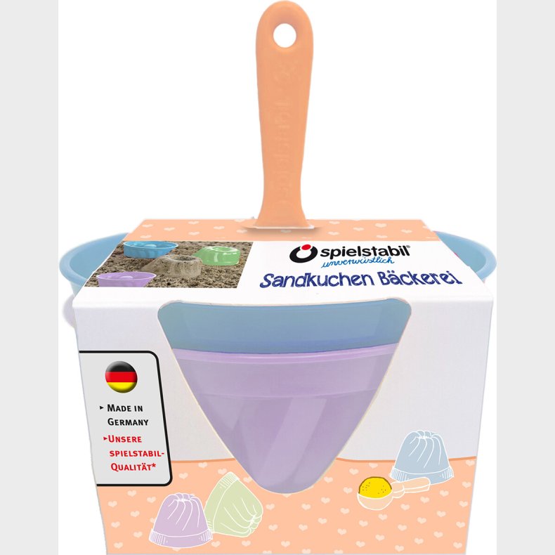 Spielstabil - Sands�t 3 Dele - Bag Sandkager - Pastel