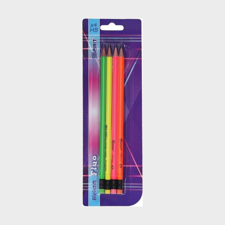 Spirit 4 Blyant Med Viskelder Neon