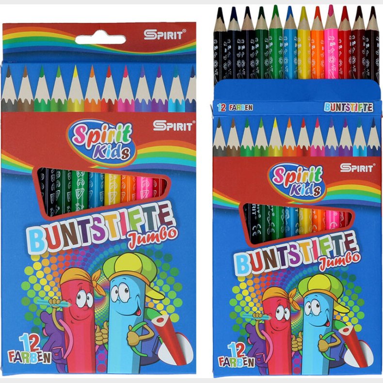 Spirit Jumbo Farveblyanter 12 Stk