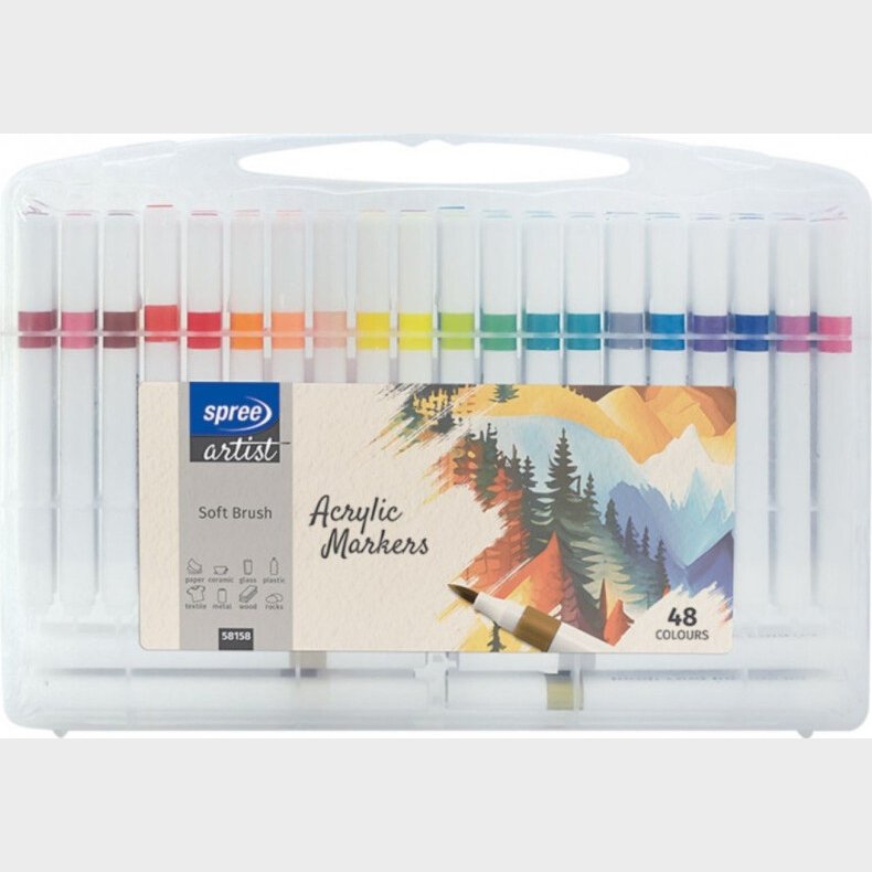 Spree Akryl Penseltusser - 48 Stk