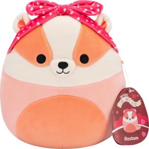 Squishmallows Bamse - Heart - Rostam Gr�vling - 19 Cm